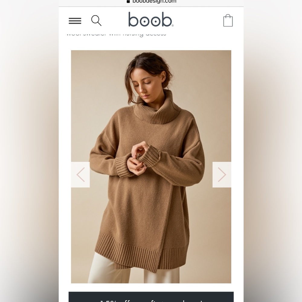 BOOB Design wool maternity/nursing sweater NWT